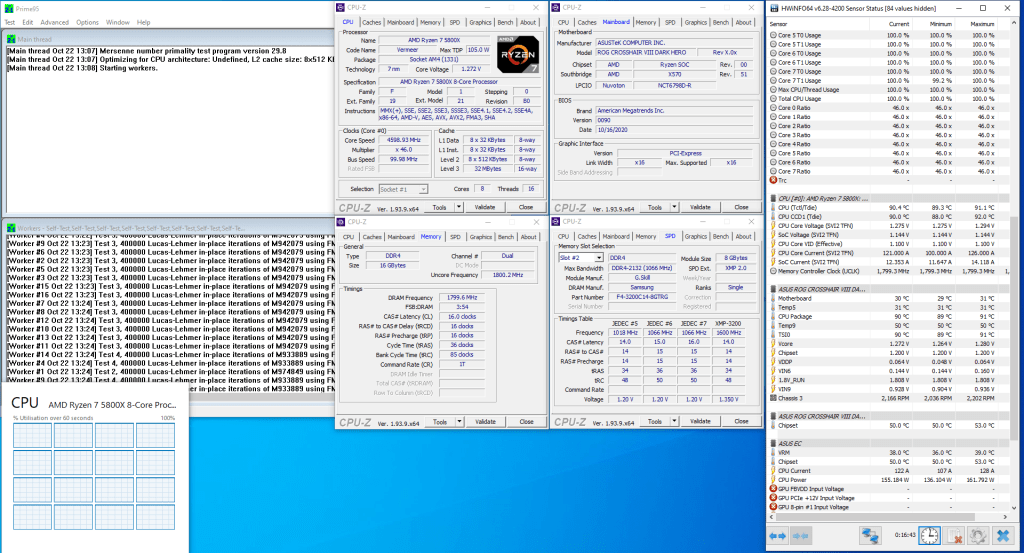 ryzen 7 5800x 4600mhz prime 95