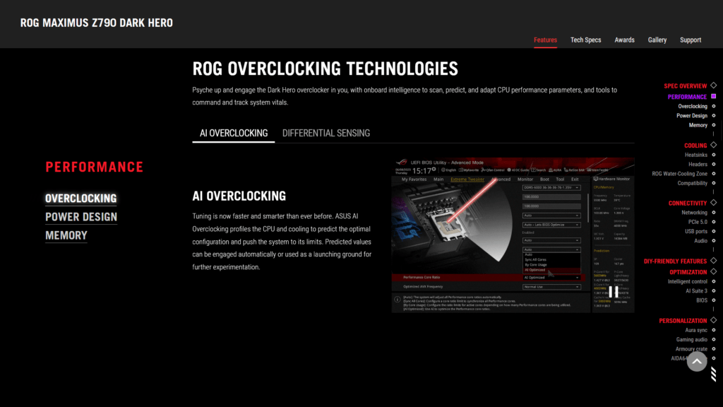 z790 dark hero ai overclocking