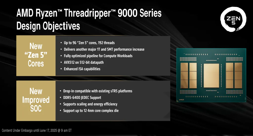 ryzen threadripper 9000 new cores new soc