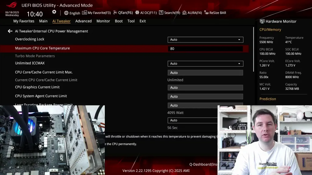maximum cpu core temperature