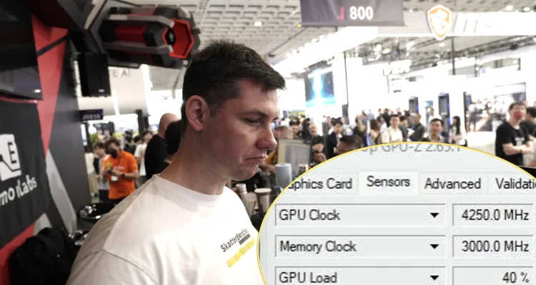 skatterbencher breaks the gpu frequency overclocking world record live at computex 2025