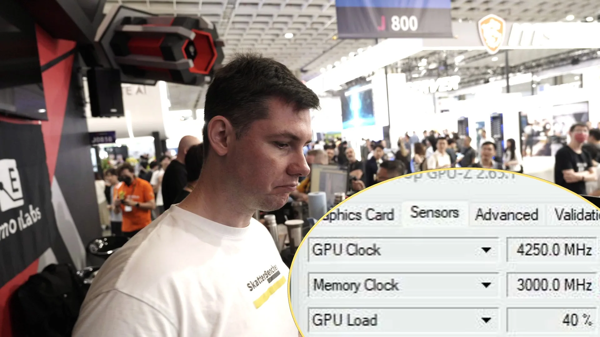 skatterbencher breaks the gpu frequency overclocking world record live at computex 2025