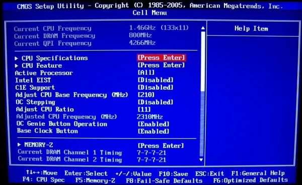 msi p55-gd80 bios disable cell menu