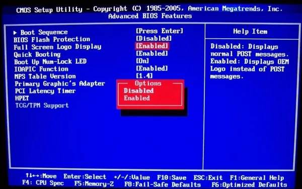 msi p55-gd80 bios disable full screen logo display