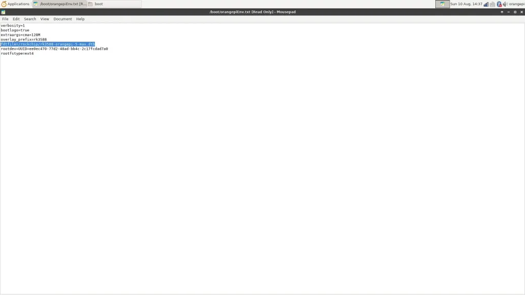 orange pi 5 max fdtfile in boot