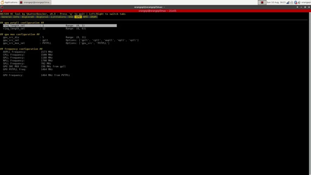 skatterbencher rk3588 oc tool - gpu