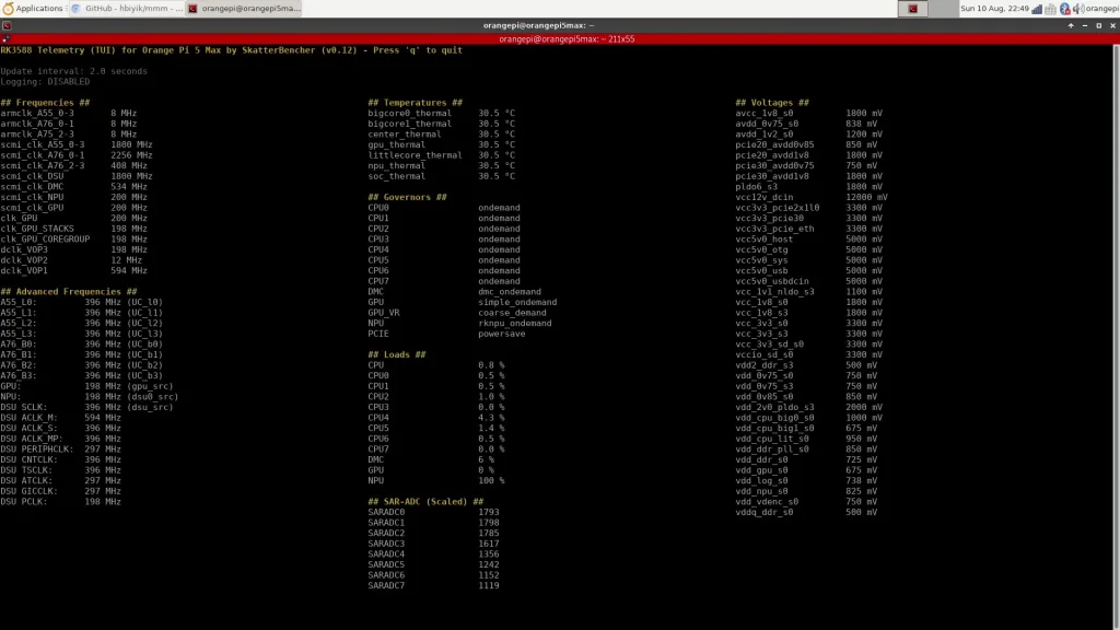 skatterbencher rk3588 telemetry tool