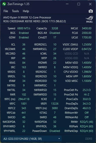 apacer nox rgb ddr5-6800 2x16gb docp I zentimings