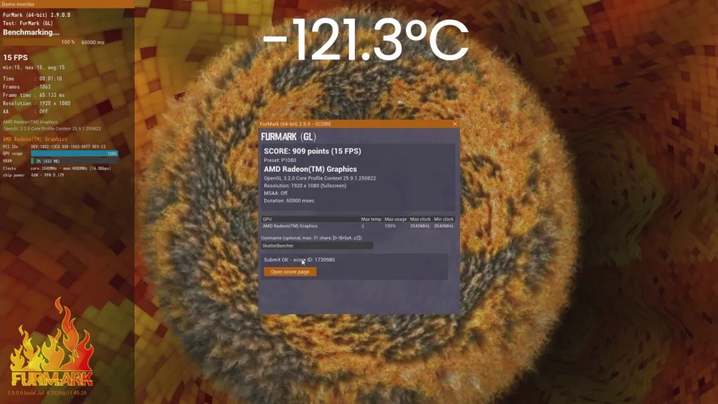 AMD Radeon Graphics extreme overclock furmark 2