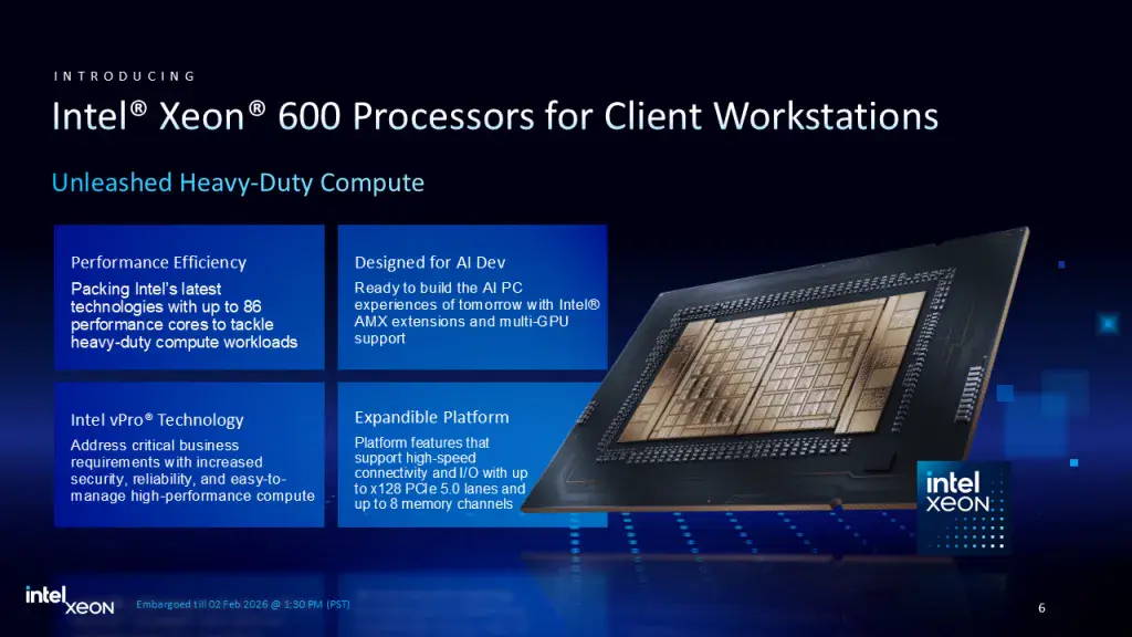 intel xeon 600 processors for client workstations