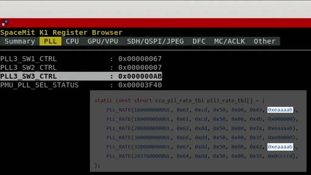 pll3 register read issue